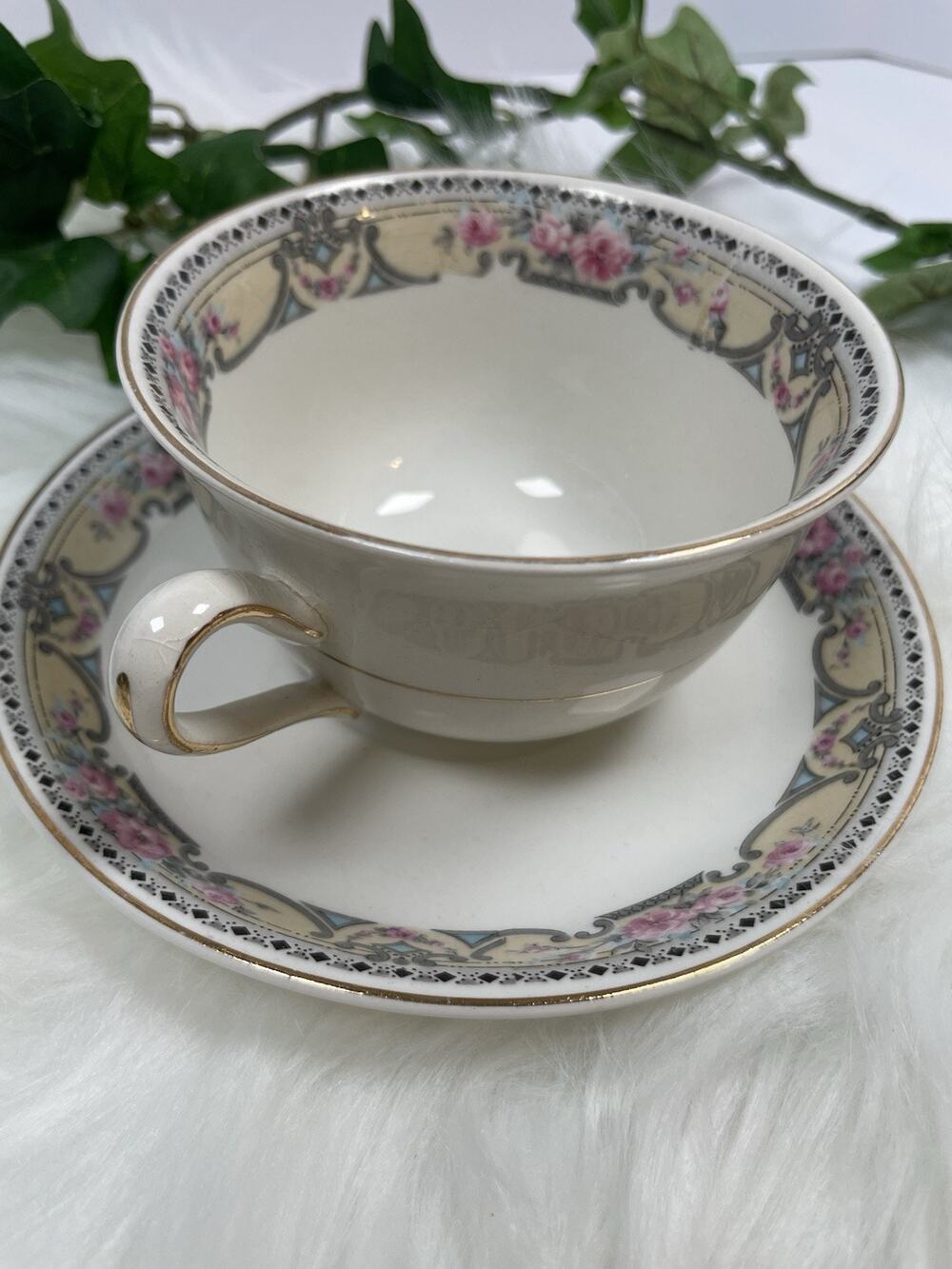 Early 1900s Johnson Bros. Cup And Saucer Minden pattern
